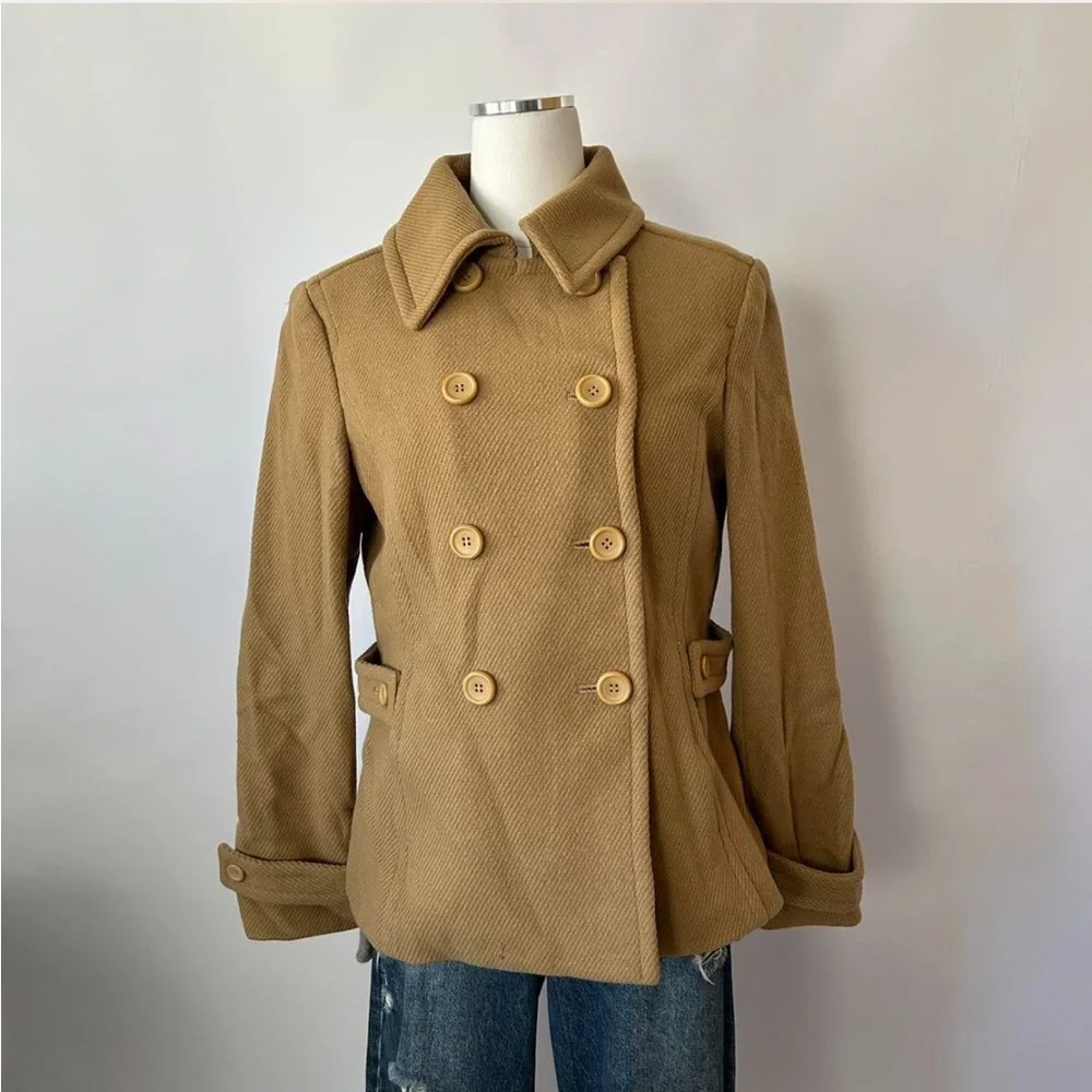 Express Design Studio Wool Blend double-breasted Peacoat Medium - Picture 2 of 8